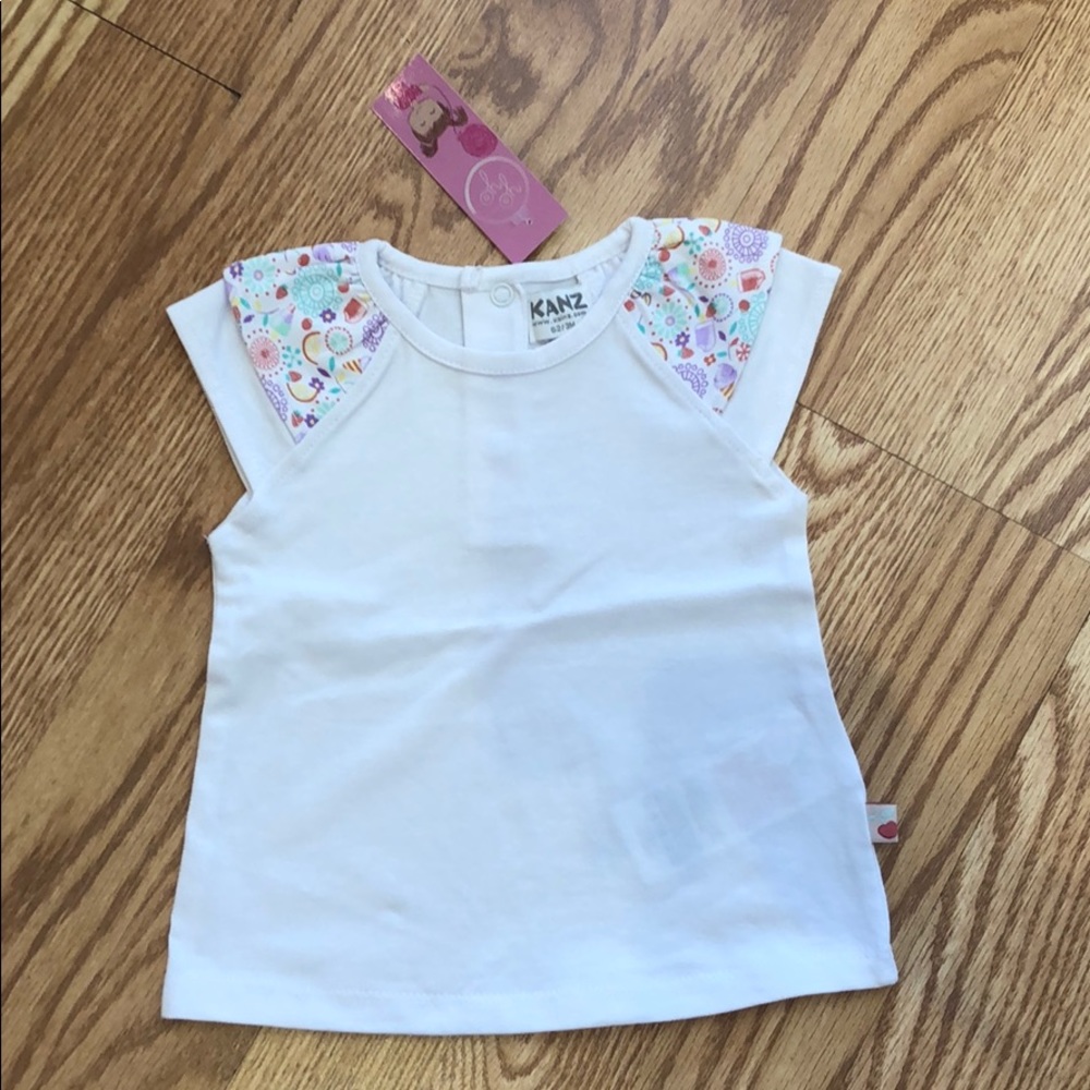 NWT White Cotton Blouse for Baby Girls by Kanz